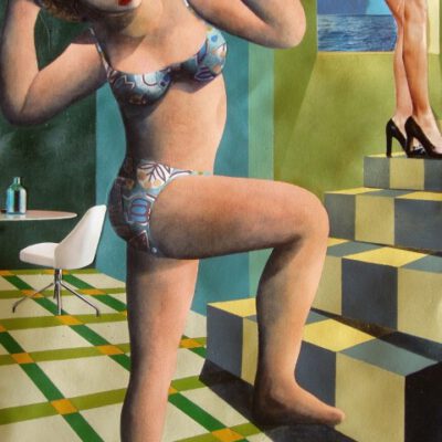 IVÁN ARAUJO, Modelos en escalera, 2011, pintura en técnica mixta y collage