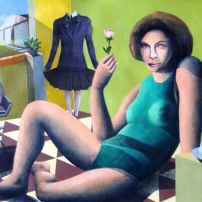 IVÁN ARAUJO, Lucía y amigas, 2011, pintura en técnica mixta y collage
