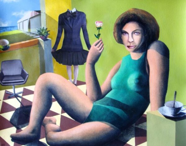 IVÁN ARAUJO, Lucía y amigas, 2011, pintura en técnica mixta y collage