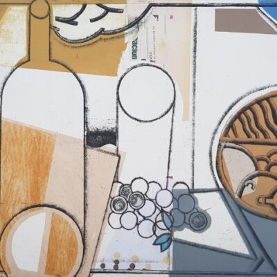 IVÁN ARAUJO, La soirée I, 2012, Aguafuerte , aguatinta al azúcar , técnicas grasas y aguadas litográficas + collage de papel japonés y digitalizaciones