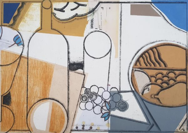 IVÁN ARAUJO, La soirée I, 2012, Aguafuerte , aguatinta al azúcar , técnicas grasas y aguadas litográficas + collage de papel japonés y digitalizaciones